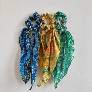 Anthropologie Scarf Scrunchie Set of 3